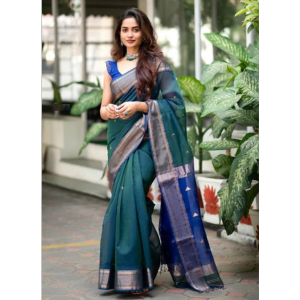 Green Color Banarasi Saree with Jacquard Work