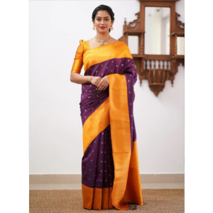 Purple Banarasi Saree with Jacquard Border