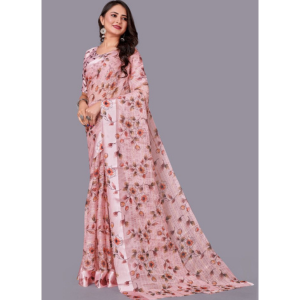 Pink Color Georgette Saree with Satin Border