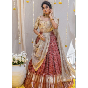 Maroon Color Lehenga with Silver Zari Weaving