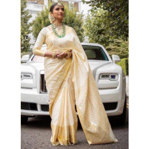 Beautiful Yellow Color Banarasi Sarees for Indian Weddings.