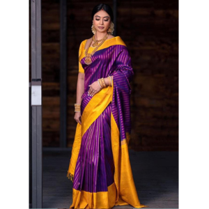 Purple Banarasi Saree with Rich Pallu